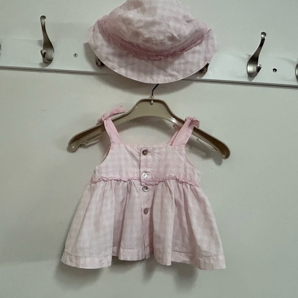 Lili Gaufrette Check Summer Tunic Blouse with Matching Hat - Picture 7 of 16